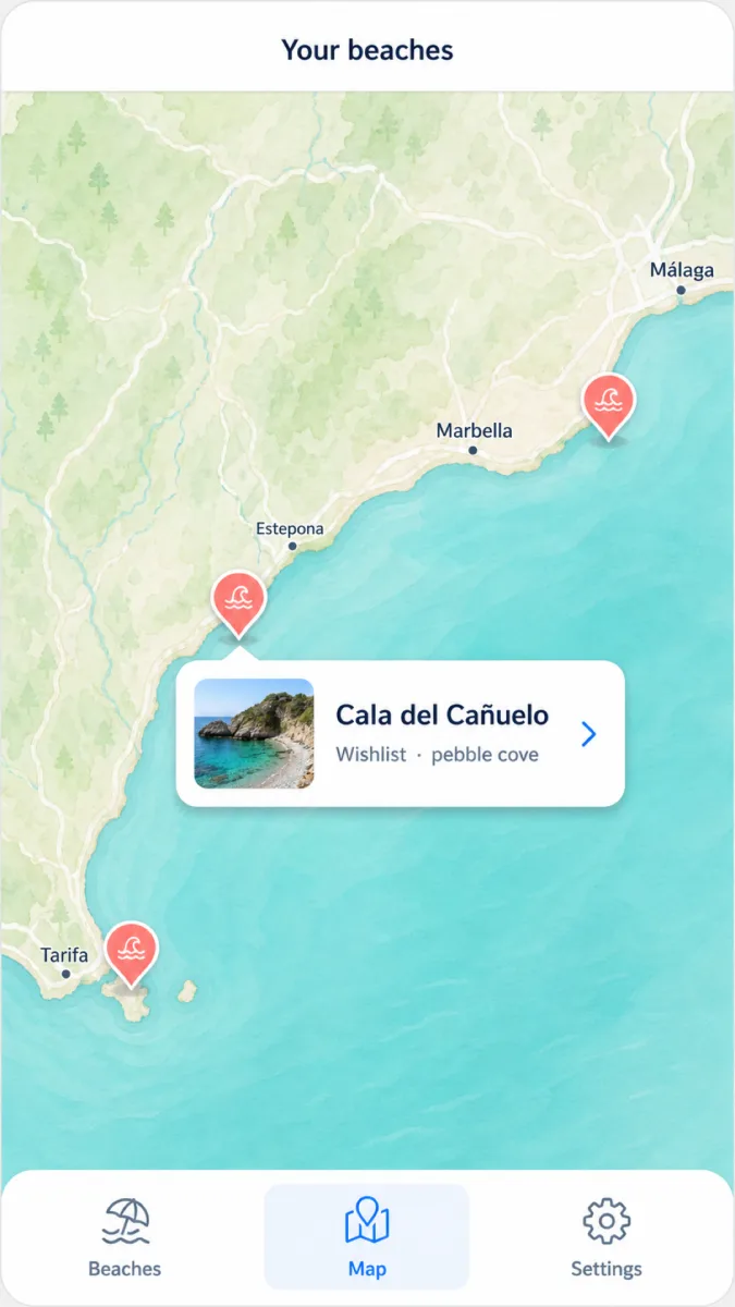 BeachLog map screen